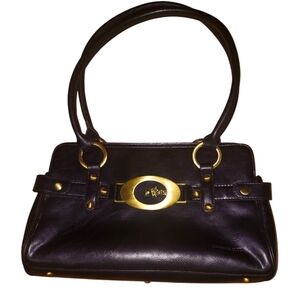 Unique Vintage Leather Club Black Leather Satchel